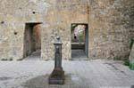 Alghero, bastione della Maddalena, fountain in front of Porta Mare, Sardinia.