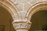 Alghero, San Francesco, cloister, detail bows and column, Sardinia.