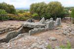 Ancient Ruins destroyed by the Carthaginians, tomb of the giant Li Lolghi, Arzachena, Sardinia.