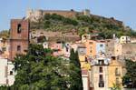 Bosa, the Cathedral and Fort Malaspina, Sardinia.