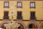 Bosa, Corso Vittorio Emanuele II, Piazza Costituzione, a fountain, Sardinia.