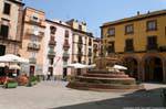 Bosa, Corso Vittorio Emanuele II, global view of the Piazza Costituzione, Sardinia.