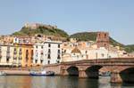 Bosa, Ponte Vecchio, Cathedral and Castle, Sardinia.