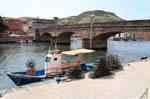 Bosa, Ponte Vecchio, from Via San Gustia, to the outside of the city, Sardinia.