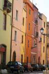 Bosa, Via Carmine, wall colors, Sardinia.