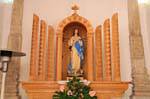 Cossoine Chiesa di Santa Chiara, Virgin on a wooden altar, Sardinia.