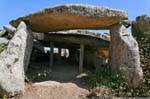 Luras, the interior of the dolmen supported Ladas, Sardinia.