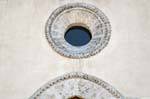 Monteleone Rocca Doria, Chiesa di San Antonio, bull's eye, Sardinia.