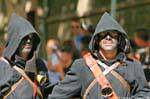 Nuoro, Festa del Redentore, Barbagia minors, look under cloak, Sardinia.