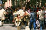 Nuoro, Festa del Redentore, sos Merdules Bezzos of Otzana, pointed horns, Sardinia.