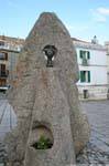 Granite block to house a bronze statue, Nuoro, Sebastiano Satta piazza, sculpture Constantino Nivola, Sardinia.