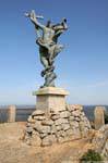 Nuoro Redeemer statue seen from behind, Monte Ortobene, Sardinia.