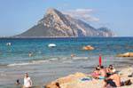 Porto San Paolo, isola Tavolara view from the beach, Sardinia.