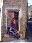 Sarule, beautiful on the corner of the house, mural, Sardinia.