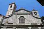 Exterior and bell tower of the San Pietro cathedral, Tempio Pausania, Sardinia.