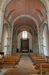 The nave and the brick arch, San Pietro cathedral, Tempio Pausania, Sardinia.