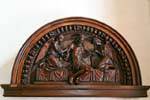 Resurrection, low wooden relief, San Pietro Cathedral Tempio Pausania, Sardinia.