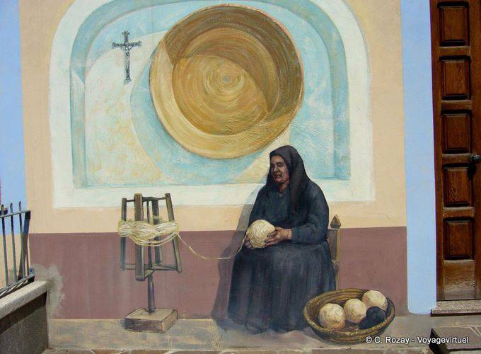 The ball spinner, mural Fonni - Sardinia