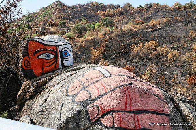 Rock painting at the entrance of Orgosolo - Sardinia