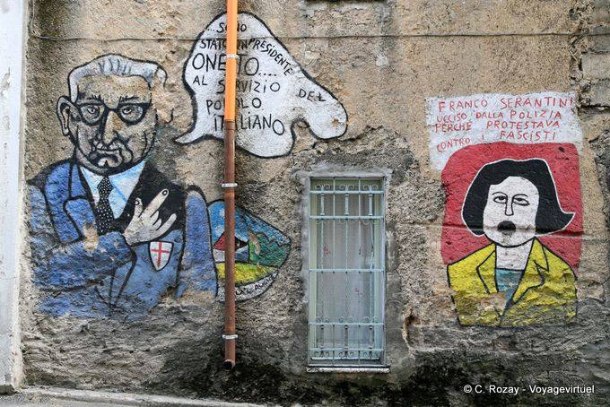 Orgosolo, contradiction, against fascism, murals - Sardinia