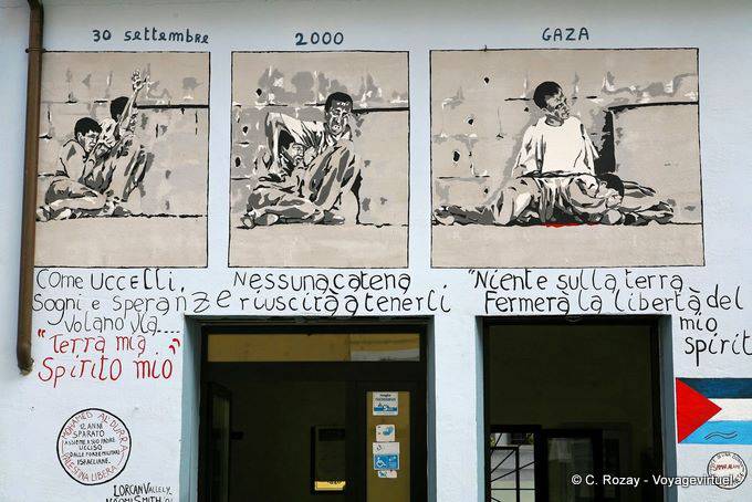 Orgosolo, Gaza, September 30, 2000, murals - Sardinia