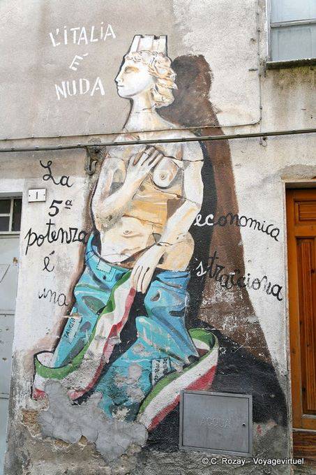 Orgosolo, Italy is naked, murals - Sardinia