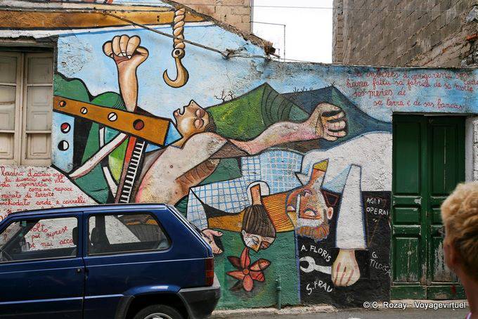 Orgosolo, work manufactures dead, murals - Sardinia