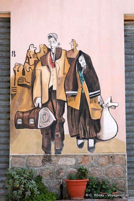 Orgosolo, departure and death, murals - Sardinia