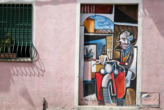 Orgosolo, the rider, Toni Ligabrie, murals - Sardinia