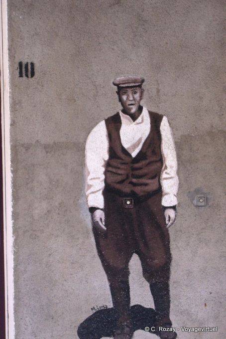 Orgosolo, Number Ten, black and white paint - Sardinia