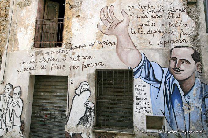 Orgosolo Peppino Mereu, murals, Via Lamarmora - Sardinia