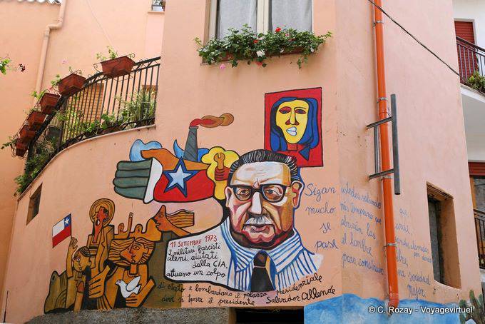 Orgosolo, assassination of Salvador Allende, September 11, 1973, murals - Sardinia
