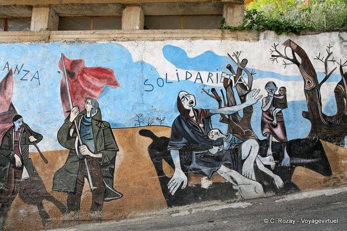 Orgosolo, Solidarity, mural - Sardinia