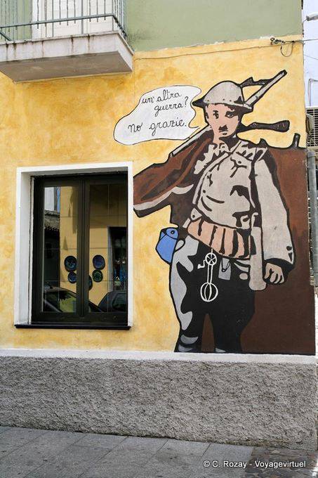 Orgosolo, another war? No thank you, murals - Sardinia