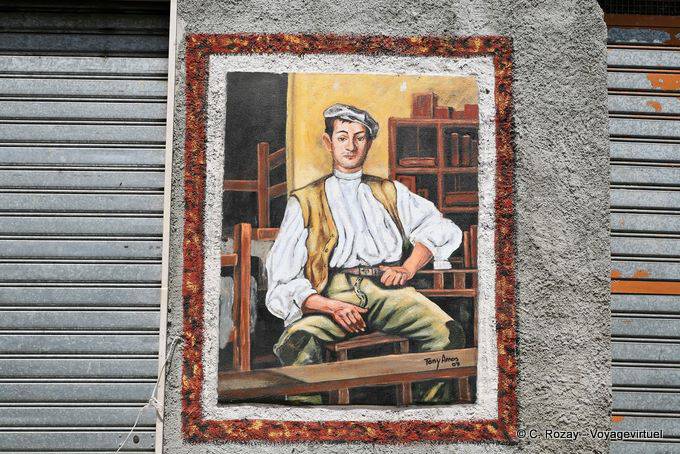Romana, the portrait of a man, murals - Sardinia