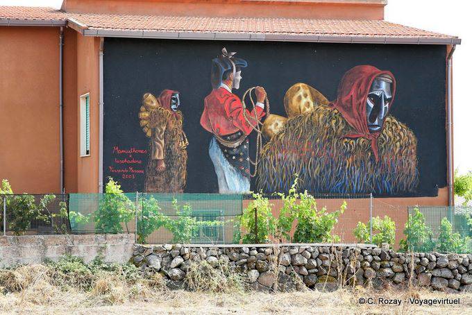 Tinnura, the Mamuthones, murals - Sardinia