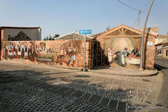 Tinnura, murals of Via del Pane - Sardinia