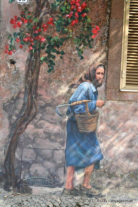 Tinnura, the old woman unprepared, murals - Sardinia
