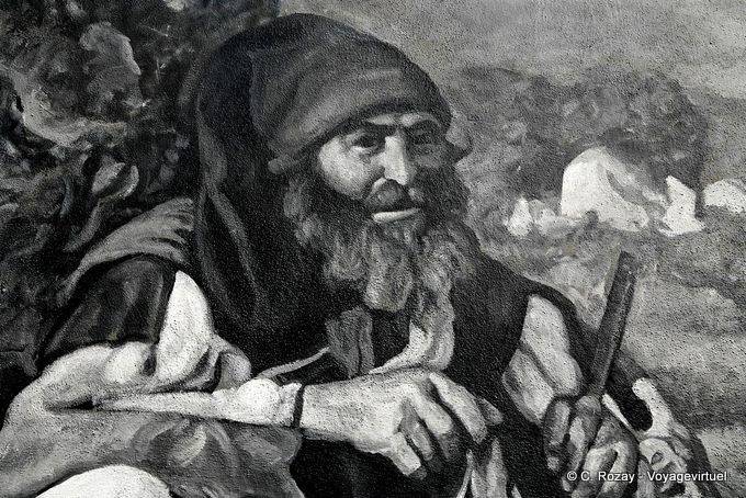 Tinnura, a Sardinian close-up, black and white paint - Sardinia