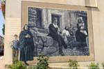 Fonni, mourning scene, Mercy Lord, mural, Sardinia.