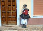 The shepherd at the door, mural Fonni, Sardinia.