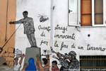 Orgosolo, the end of a tyrant, murals, Sardinia.