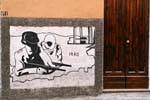 Orgosolo, the war in Iraq, murals, Sardinia.