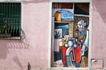 Orgosolo, the rider, Toni Ligabrie, murals, Sardinia.