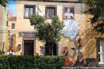 Tinnura, water carrier, murals, Sardinia.