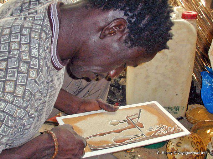 Bieme, artist sand and color - Senegal