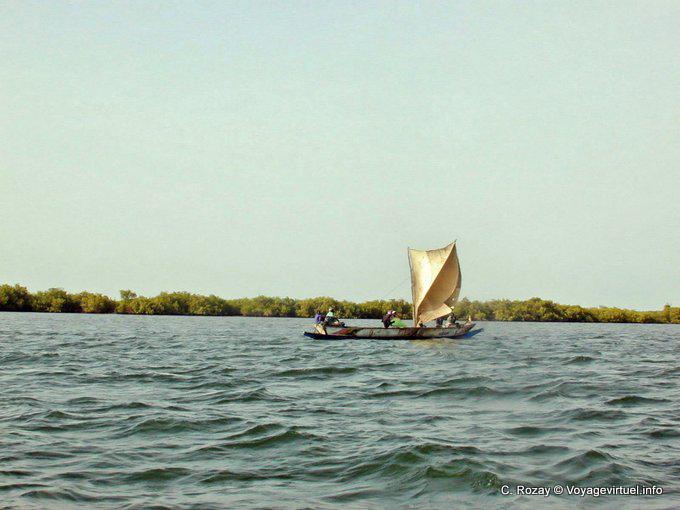 Typical boat sailing and Sine Saloum - Senegal