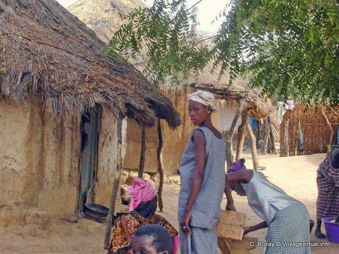 Look back and thatched roofs - Senegal