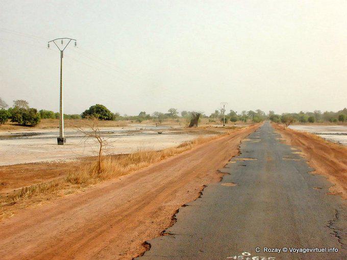 Rutted road between salt and earth - Senegal