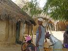 Look back and thatched roofs, Senegal.
